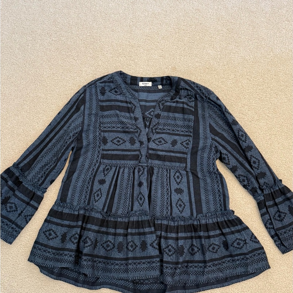 Dylan Blue Patterned Blouse